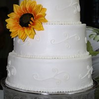 Sunflower And Daisey Wedding Cake Wedding Cake