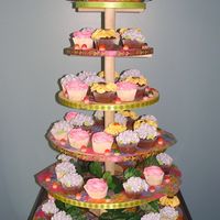 Purse And Flower Cupcake Tower 