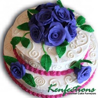 Roses & Roses This cake was designed for a new client who is hooked on our cakes for not only the flavor, but the design. Chocolate cake with Raspberry...