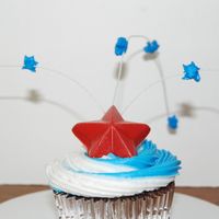 July 4Th Cupcakes Did these for the 4th. BC icing with red chocolate stars and sugar blue stars. They are attached to floral wire with icing for the "...