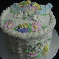 Basketweave With Flowers From my Wilton Course 2 class.