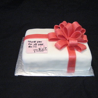 Teacher Appreciation Cake For my son's teacher for Teacher Appreciation Week. Happy with the bow...not so much with the writing. And I was in such a rush that I...