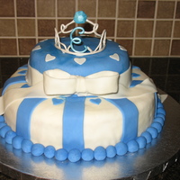Blue Princess Cake Princess Cake for a co-worker's little girl, Ella. I had made a royal icing tiara that I was really unhappy with, so I made a second...