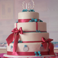 My Client Liked The Teal And Brown Cake I Showed Them They Said They Wanted Exactly Like That But In The Colors Of Their Party Raspberry My client liked the teal and brown cake I showed them, they said they wanted exactly like that but in the colors of their party, Raspberry...