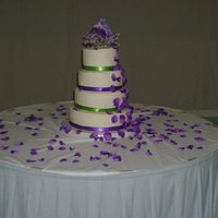 Floral Wedding Cake First major cake with buttercream. It turned out okay, but it was great learning experience!