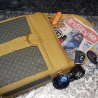 Louis Vitton Tote Handbag With `gumpaste Elements Vitton tote with personal elements for the birthday girl. InStyle magazine printed on rice paper, as well as the LV logo. Everything else...