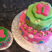 Butterfly Cake With Matching Smash Cake Butterfly cake made for a one year old with matching smash cake