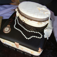 Combined 85Th And 90Th Birthday Lemon with lemon filling on top and chocolate with fudge filling on bottom.