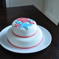 First Cake 4Th Of July Fondant... pound cake with buttercream