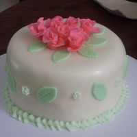 New To Roses This is my second cake, but my first time making flowers and leaves. I'm improving some.