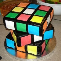 Rubix Cube Rubix cube made for an 80's themed birthday party. All fondant.
