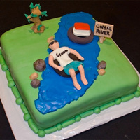 River Tubing Groom's Cake The groom loves to float the river, so naturally his grooms cake reflected that!