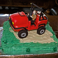 Jeep Grooms Cake Grooms cake for a wedding. Based on a picture she provided of his hunting jeep with him and his dog....bride called me later and said the...