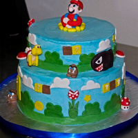 Mario Bros Cake Customer wanted a mario bros cake like one she saw online.
