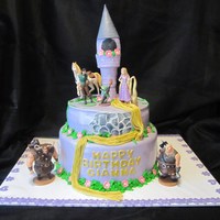 Rapunzel Themed Cake This 2 tier cake was created for a little princess. Everything except the characters on the cake is edible. Rapunzel's hair was made...