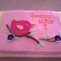 Happy Bird Day Marble cake, butter cream, MMF accents.