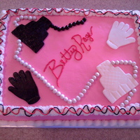 Pink Production For a production party for the play, 5 Women Wearing the Same Dress. Buttercream with marshmallow fondant. The goofy font was intentional...