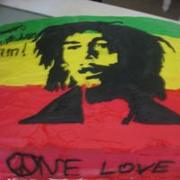 Bob Marley :) this is for my brothers birthday cake. im 13 btw :)