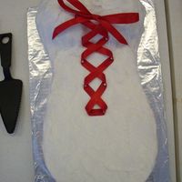 Lingerie Shower Cake lingerie shower cake. white buttercream with real lace over top.