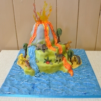 Dinosaur Island I loved making this cake although I felt I cheated a bit with the toys dinosaurs.