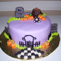 Halloween Cake Just one more Halloween cake! chocolate w/white buttercream, fondant covered with fondant figures. TFL