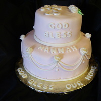 Christening Cake christening cake plus they were having a house blessing that day. Learned some new things on this one. like what not to do!