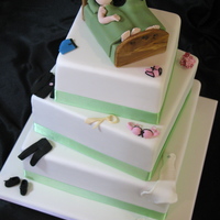 3 Tier Square Wedding Cake My first ever wedding cake!