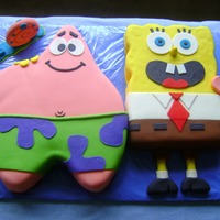 Spongebob And Patrick Made this for my nephew. Thank you to robint and margi24 for posting your fabulous cakes. My inspiration came from robint's spongebob...