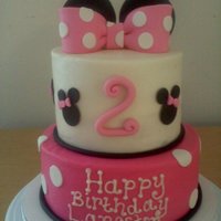 Minnie Mouse Cake Inspired by kimmy37's cute Minnie Mouse cake. I changed the pink to match a minnie mouse dress that mom ordered for the b-day girl!