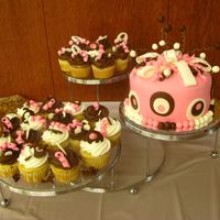 Bridal Shower Cake & Cupcakes This is the second cake that I covered in fondant. It was chocolate cake with vanilla buttercream and covered in fondant. The cupcakes are...