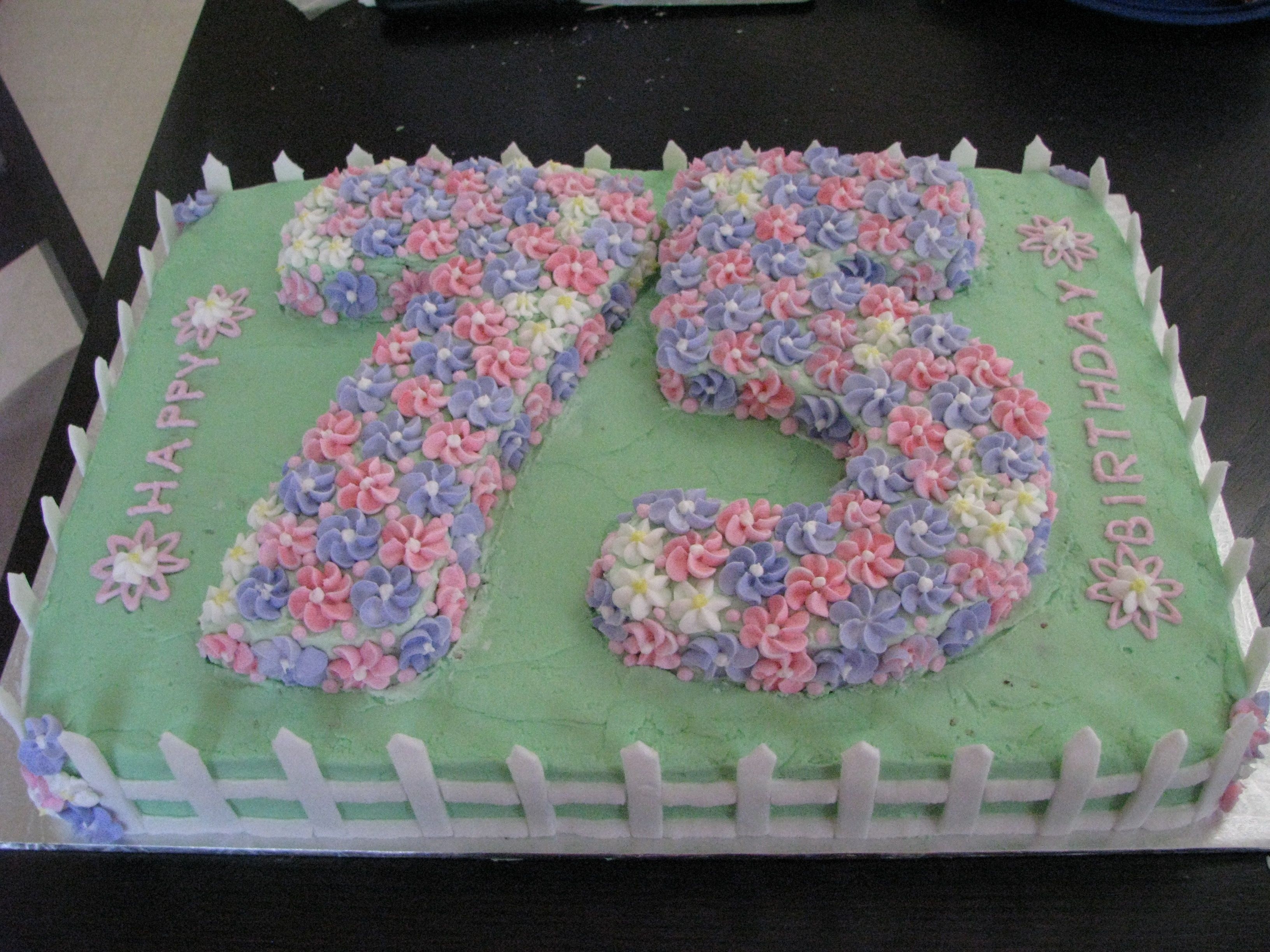 My First Major Cake This is a cake I made for my Sisters Mother in law for her 75th birthday party. I am pretty happy with it but wish I could have gotten the...