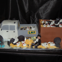 Hilux Truck And Tralier Full Of Farm Animals This was a replica of a mans hilux ute and he loves his pigeons and birds. I made the trailer full of his animals.