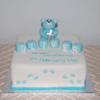 Baby Boy's Christening Cake I made this for a baby boys christening