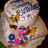 Spring Birthdays Royal icing flowers & gelatin butterflies