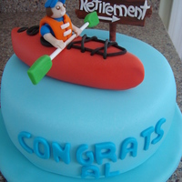 Retiree Wanting To Go Kayaking This was really cute. The cake was ordered for a man who was planning to retire and go kayaking in the Carolinas. Thanks for looking!
