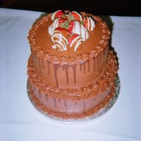 My First Ever Groom's Cake! 2 tier chocolate WASC, with Chcolate Icing. 10 inch and 8inch tiers.