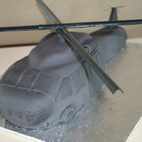 Blackhawk Helicopter Chocolate Cake with PB icing, and black fondant
