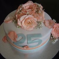 25Th Anniversary Cake not my favorite cake and i think its because of the colors, but it was the original wedding colors & similar to the original wedding...
