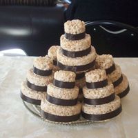 Mini Rice Krispy Cakes mini rice krispy cakes with brown satin ribbon