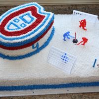 Montreal Canadians I know, I know, I hate them too, but my son loves them and so....I love my son and made him this cake!!!