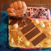 "jersey Shore Cake" This is a cake I made for my friend's daughter who loves the show Jersey Shore. It's chocolate cake with raspberry jam filling....