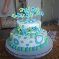 Green And Blue Polka Dot And Star 