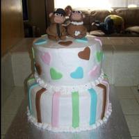 Monkey Bridal Shower So this is a two tiered cake that I made for my sisters Bridal Shower. She loves Monkeys so we decided to go with a Monkey theme. The...