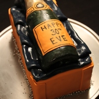 Veuve Clicquot For Eve This birthday cake had me cursing. Let me just say that a plan is only good if used. I got carried away with making an upright bottle...