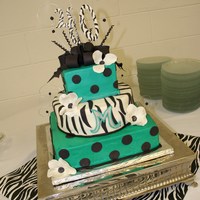 3 Tier Square/round 40Th Birthday Cake 3 tier 40th birthday cake top 6" square was strawberry, middle 10" round almond vanilla, bottom 12" square