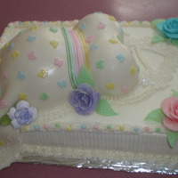 Belly Cake White almond cake with pineapple filling. First time I used Disco Dust Rainbow: love it.