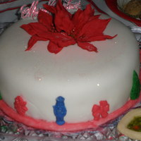 Christmas Cake Chocolate cake with almond buttercream filling.