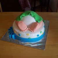 Smooth As A Baby's Bottom Baby shower cake I made for a customer. I seen a couple done on this site and I just had to try it for my self!! TFL!!