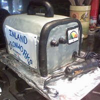 Welding Machine Cake My brother is a welder, so I made this for him. It's his welding machine. Chocolate cake with BC and covered in fondant. The black...