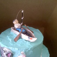 Fishing Cake I got the basic idea of this cake from 'Tuffstuff", but I added my own touch. I thought it would look cool as a tiered cake. The...